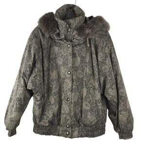 Metropolis by Couloir Vintage 80s Ski Jacket Removable Fur Trim Hood Size 12